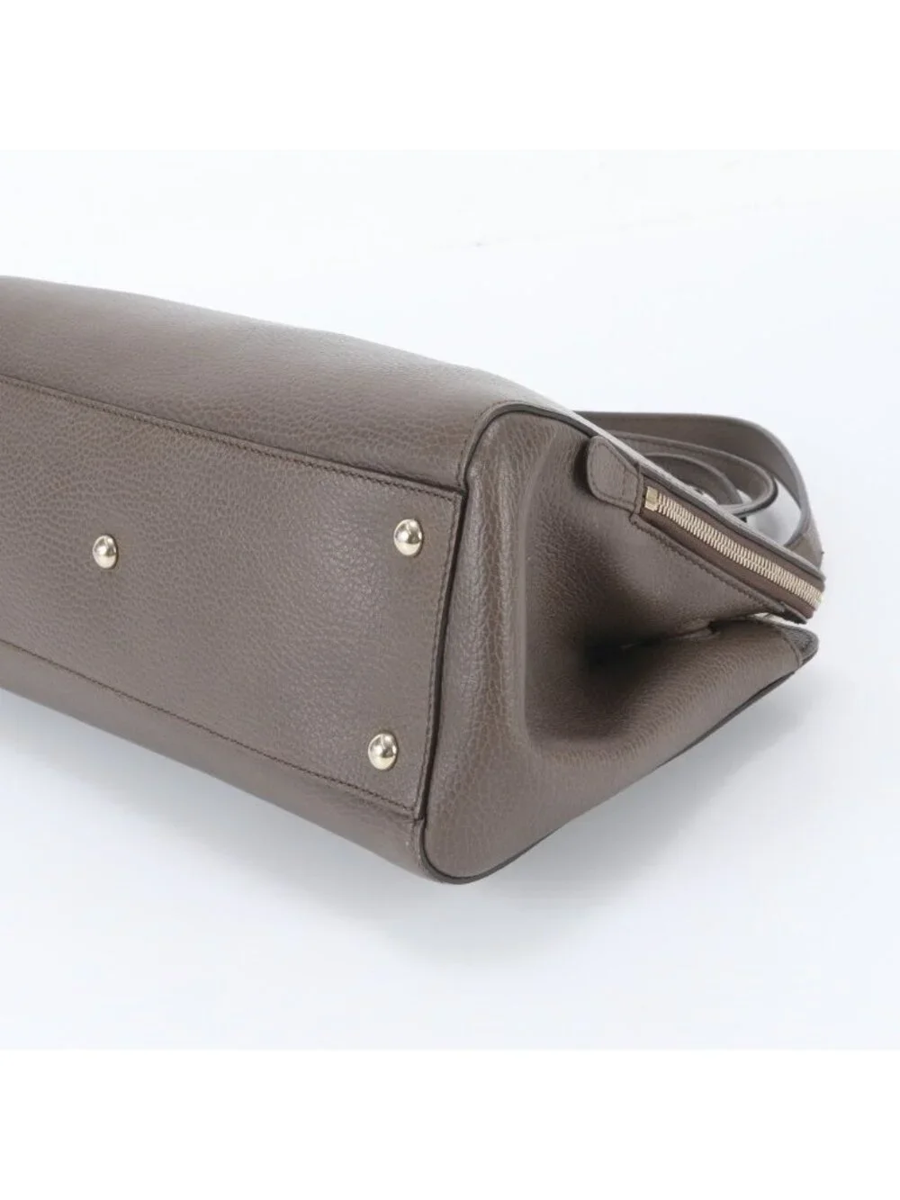 Gucci Leather 2-Way Shoulder Bag Crossbody Hand Tote Brown